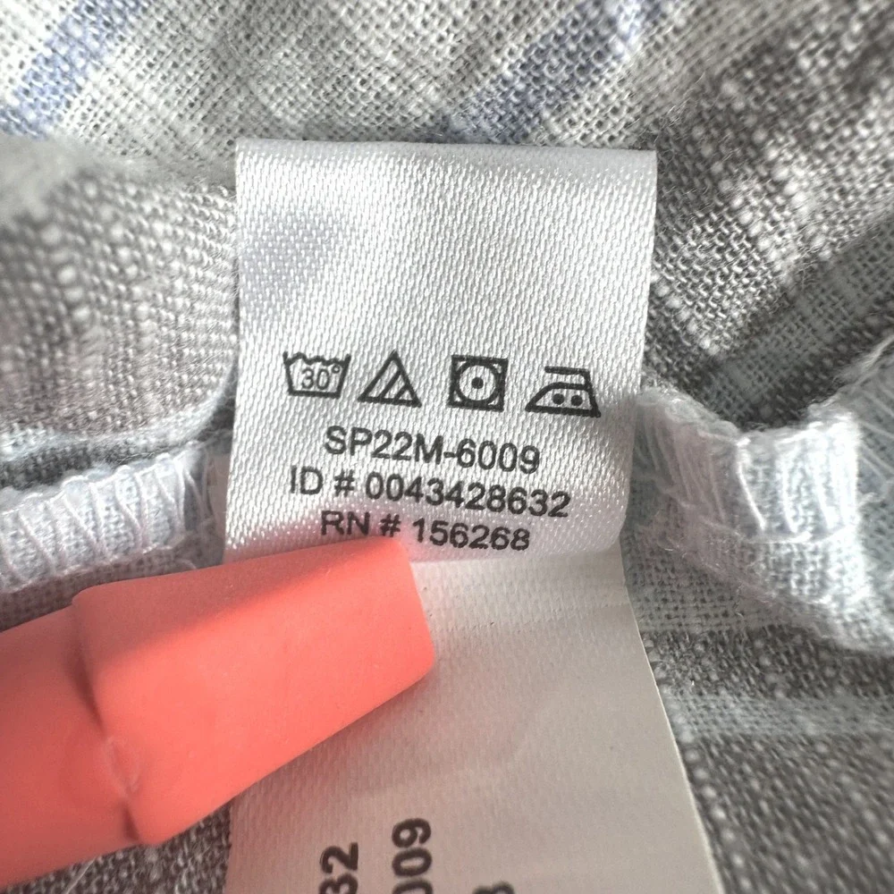 Madison Grey Coastal Cottage Blue Striped Cotton Ruffles Smocked Midi Dress Sz S - Picture 9 of 10